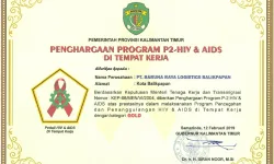 Awards Penghargaan Program P2HIV  AIDS baruna brl sertifikat p2hiv aids tingkat provinsi 2018 brl