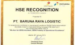 Awards HSE Recognition from Pertamina PHE ABAR 2018 brl cert 2018 phe abar hse recognition